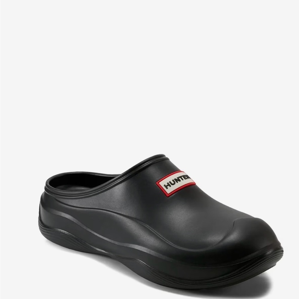 Hunter Black Waterproof Slip-On Clogs